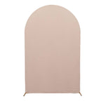 8ft Matte Nude Spandex Fitted Wedding Arch Cover For Round Top Chiara Backdrop Stand - Bell Racket Store