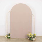 8ft Matte Nude Spandex Fitted Wedding Arch Cover For Round Top Chiara Backdrop Stand - Bell Racket Store