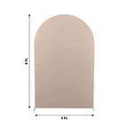 8ft Matte Nude Spandex Fitted Wedding Arch Cover For Round Top Chiara Backdrop Stand - Bell Racket Store