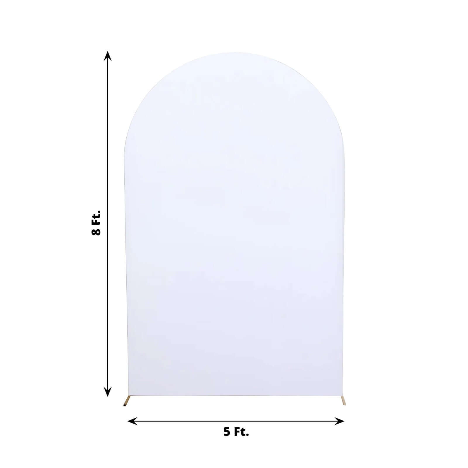 8ft Matte White Spandex Fitted Wedding Arch Cover For Round Top Chiara Backdrop Stand - Bell Racket Store
