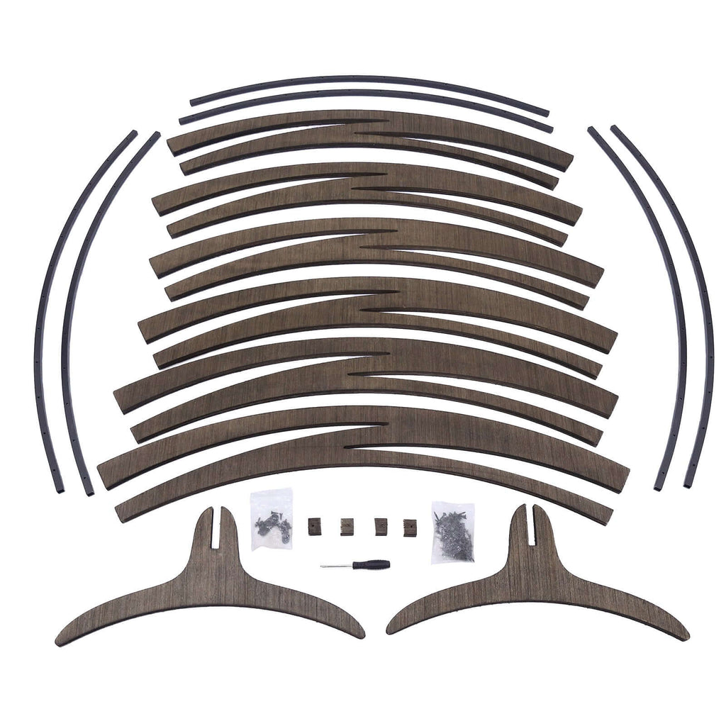 8ft Natural Brown Wood Round Event Party Arbor Backdrop Stand, Rustic DIY Wedding Arch - Bell Racket Store