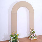 8ft Nude Spandex Fitted Open Arch Wedding Arch Cover, Double - Sided U - Shaped Backdrop Slipcover - Bell Racket Store