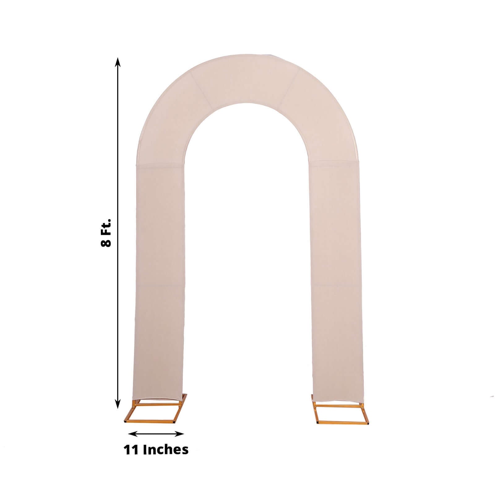 8ft Nude Spandex Fitted Open Arch Wedding Arch Cover, Double - Sided U - Shaped Backdrop Slipcover - Bell Racket Store