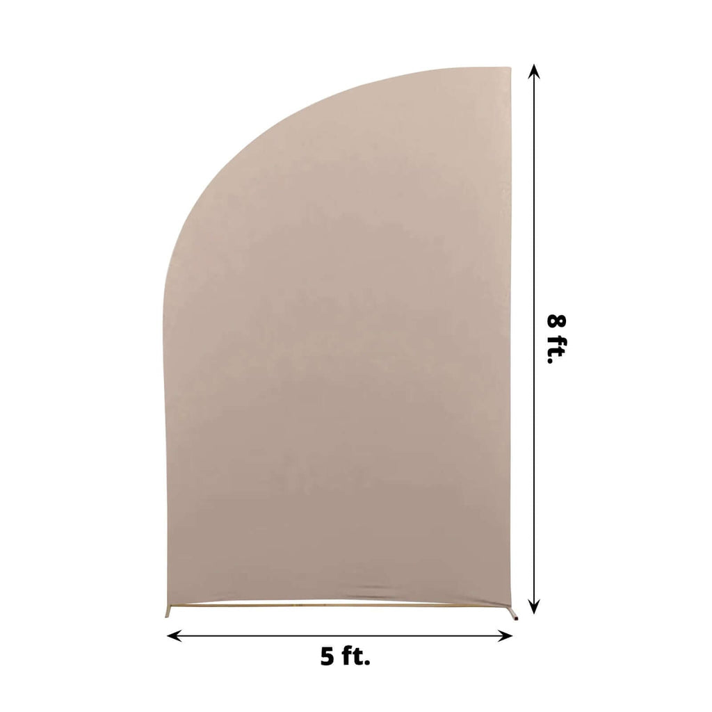 8ft Nude Spandex Fitted Wedding Arch Cover For Half Moon Top Chiara Backdrop Stand - Bell Racket Store