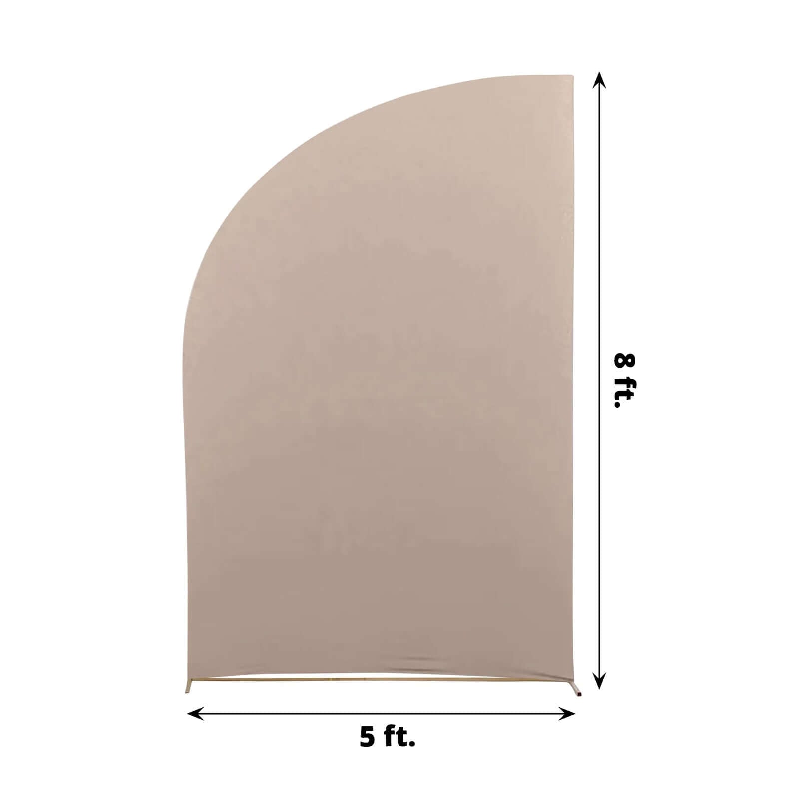8ft Nude Spandex Fitted Wedding Arch Cover For Half Moon Top Chiara Backdrop Stand - Bell Racket Store