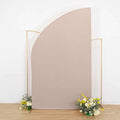 8ft Nude Spandex Fitted Wedding Arch Cover For Half Moon Top Chiara Backdrop Stand - Bell Racket Store