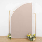 8ft Nude Spandex Fitted Wedding Arch Cover For Half Moon Top Chiara Backdrop Stand - Bell Racket Store