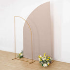 8ft Nude Spandex Fitted Wedding Arch Cover For Half Moon Top Chiara Backdrop Stand - Bell Racket Store