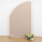 8ft Nude Spandex Fitted Wedding Arch Cover For Half Moon Top Chiara Backdrop Stand - Bell Racket Store