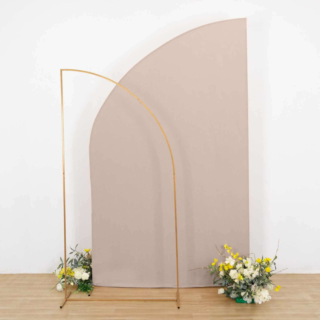 8ft Nude Spandex Fitted Wedding Arch Cover For Half Moon Top Chiara Backdrop Stand - Bell Racket Store
