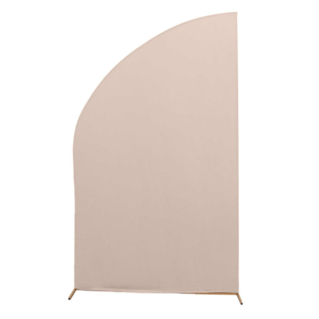 8ft Nude Spandex Fitted Wedding Arch Cover For Half Moon Top Chiara Backdrop Stand - Bell Racket Store