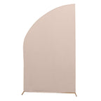 8ft Nude Spandex Fitted Wedding Arch Cover For Half Moon Top Chiara Backdrop Stand - Bell Racket Store