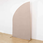 8ft Nude Spandex Fitted Wedding Arch Cover For Half Moon Top Chiara Backdrop Stand - Bell Racket Store