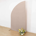 8ft Nude Spandex Fitted Wedding Arch Cover For Half Moon Top Chiara Backdrop Stand - Bell Racket Store