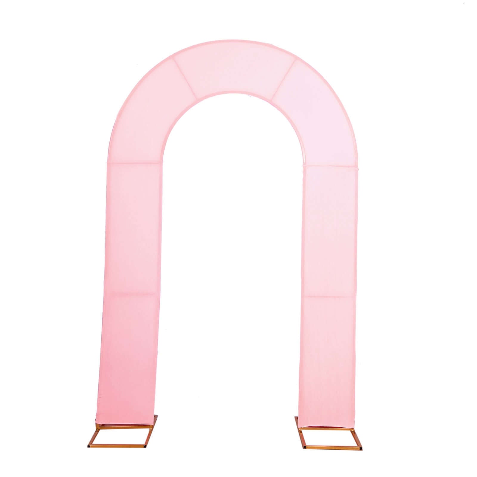 8ft Pink Spandex Fitted Open Arch Wedding Arch Cover, Double - Sided U - Shaped Backdrop Slipcover - Bell Racket Store