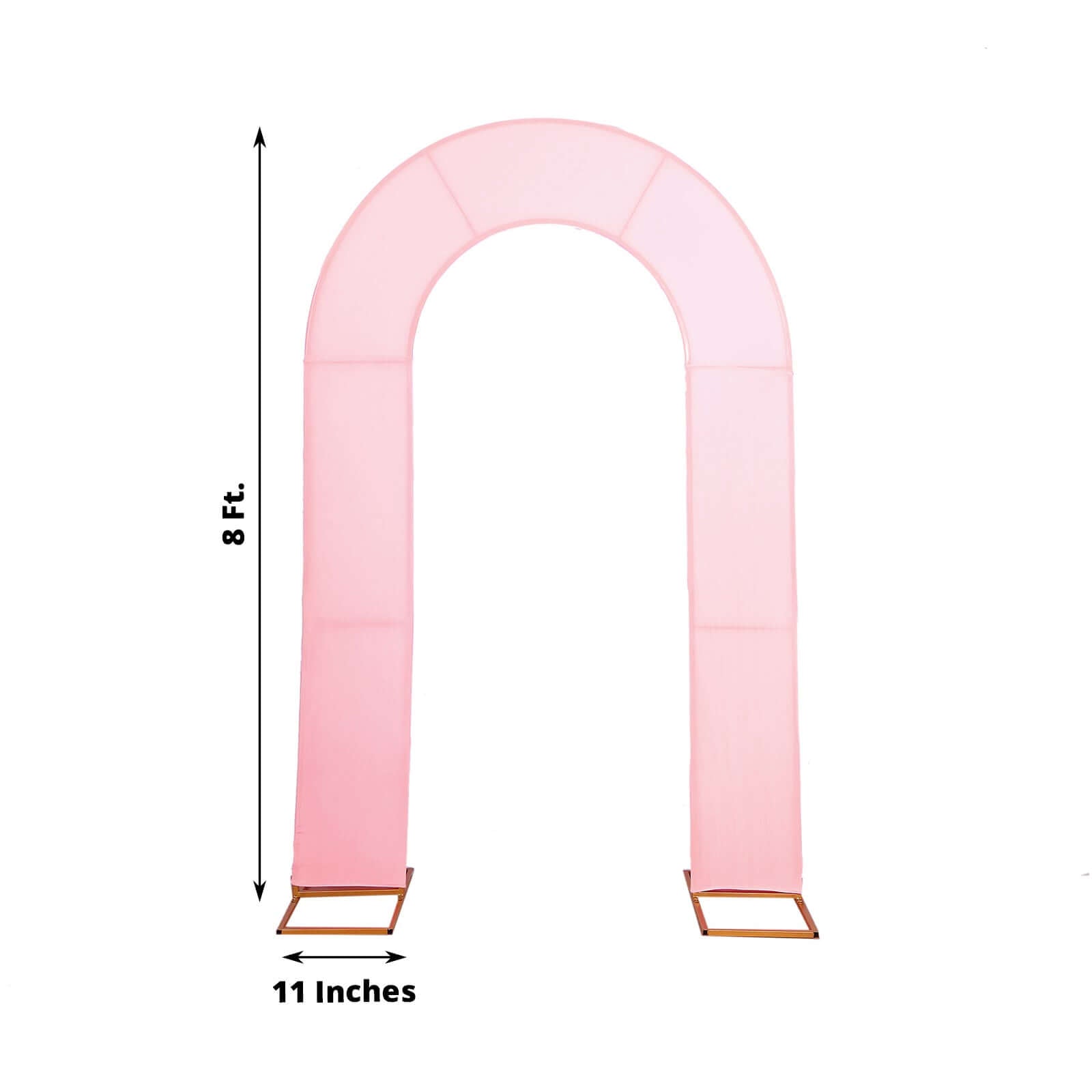 8ft Pink Spandex Fitted Open Arch Wedding Arch Cover, Double - Sided U - Shaped Backdrop Slipcover - Bell Racket Store