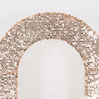 8ft Rose Gold Big Payette Sequin Open Arch Wedding Arch Cover, Sparkly U - Shaped Fitted Backdrop Slipcover - Bell Racket Store
