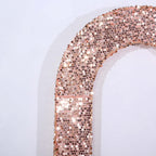 8ft Rose Gold Double Sided Big Payette Sequin Open Arch Wedding Arch Cover, U - Shaped Fitted Wedding Backdrop Slipcover - Bell Racket Store