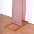 8ft Rose Gold Spandex Fitted U - Shaped Wedding Arch Cover With Shimmer Tinsel Finish, Double - Sided Open Arch Backdrop Slipcover - Bell Racket Store