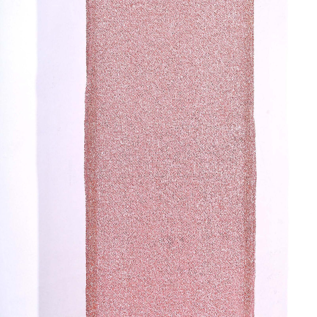 8ft Rose Gold Spandex Fitted U - Shaped Wedding Arch Cover With Shimmer Tinsel Finish, Double - Sided Open Arch Backdrop Slipcover - Bell Racket Store