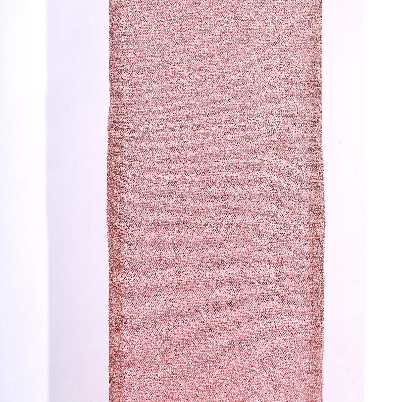 8ft Rose Gold Spandex Fitted U - Shaped Wedding Arch Cover With Shimmer Tinsel Finish, Double - Sided Open Arch Backdrop Slipcover - Bell Racket Store