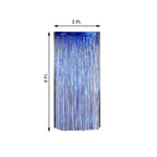8ft Royal Blue Metallic Tinsel Foil Fringe Doorway Curtain Party Backdrop - Bell Racket Store