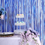 8ft Royal Blue Metallic Tinsel Foil Fringe Doorway Curtain Party Backdrop - Bell Racket Store