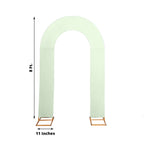 8ft Sage Green Spandex Fitted Open Arch Wedding Arch Cover, Double - Sided U - Shaped Backdrop Slipcover - Bell Racket Store