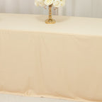 8ft Scuba Rectangular Fitted Tablecloth Beige â€“ Wrinkle - Free, Stain Resistant - Bell Racket Store