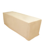 8ft Scuba Rectangular Fitted Tablecloth Beige â€“ Wrinkle - Free, Stain Resistant - Bell Racket Store