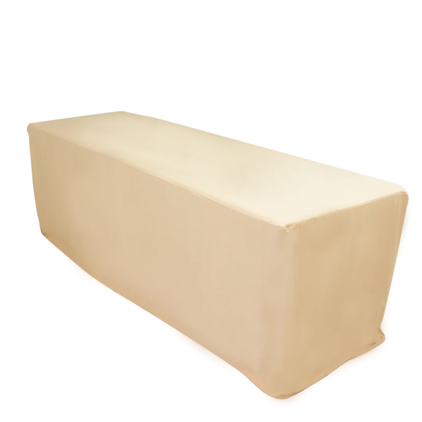 8ft Scuba Rectangular Fitted Tablecloth Beige â€“ Wrinkle - Free, Stain Resistant - Bell Racket Store