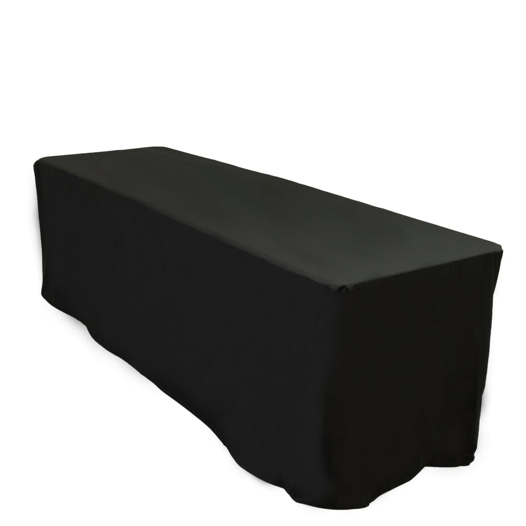 8ft Scuba Rectangular Fitted Tablecloth Black â€“ Wrinkle - Free, Stain Resistant - Bell Racket Store