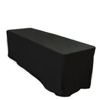 8ft Scuba Rectangular Fitted Tablecloth Black â€“ Wrinkle - Free, Stain Resistant - Bell Racket Store