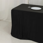 8ft Scuba Rectangular Fitted Tablecloth Black â€“ Wrinkle - Free, Stain Resistant - Bell Racket Store