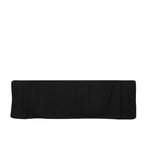8ft Scuba Rectangular Fitted Tablecloth Black â€“ Wrinkle - Free, Stain Resistant - Bell Racket Store