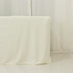 8ft Scuba Rectangular Fitted Tablecloth Ivory â€“ Wrinkle - Free, Stain Resistant - Bell Racket Store