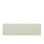 8ft Scuba Rectangular Fitted Tablecloth Ivory â€“ Wrinkle - Free, Stain Resistant - Bell Racket Store