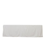 8ft Scuba Rectangular Fitted Tablecloth White â€“ Wrinkle - Free, Stain Resistant - Bell Racket Store