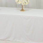 8ft Scuba Rectangular Fitted Tablecloth White â€“ Wrinkle - Free, Stain Resistant - Bell Racket Store