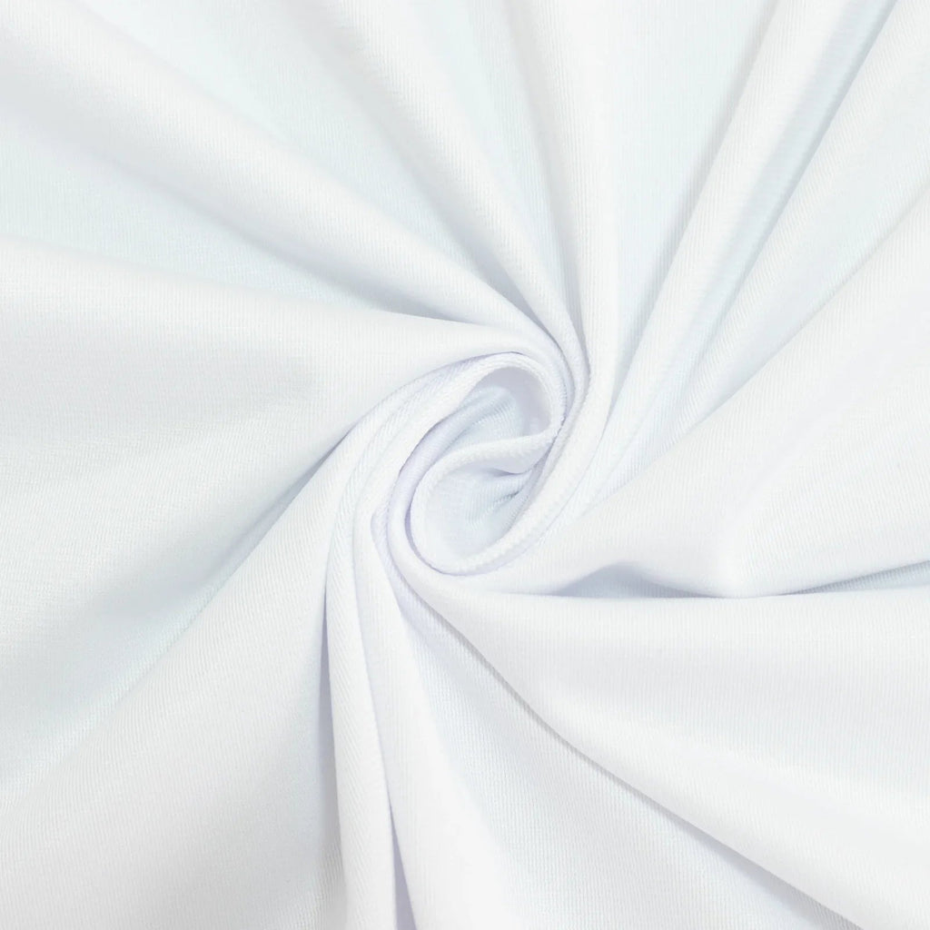 8ft Scuba Rectangular Fitted Tablecloth White â€“ Wrinkle - Free, Stain Resistant - Bell Racket Store