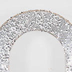 8ft Silver Big Payette Sequin Open Arch Wedding Arch Cover, Sparkly U - Shaped Fitted Backdrop Slipcover - Bell Racket Store