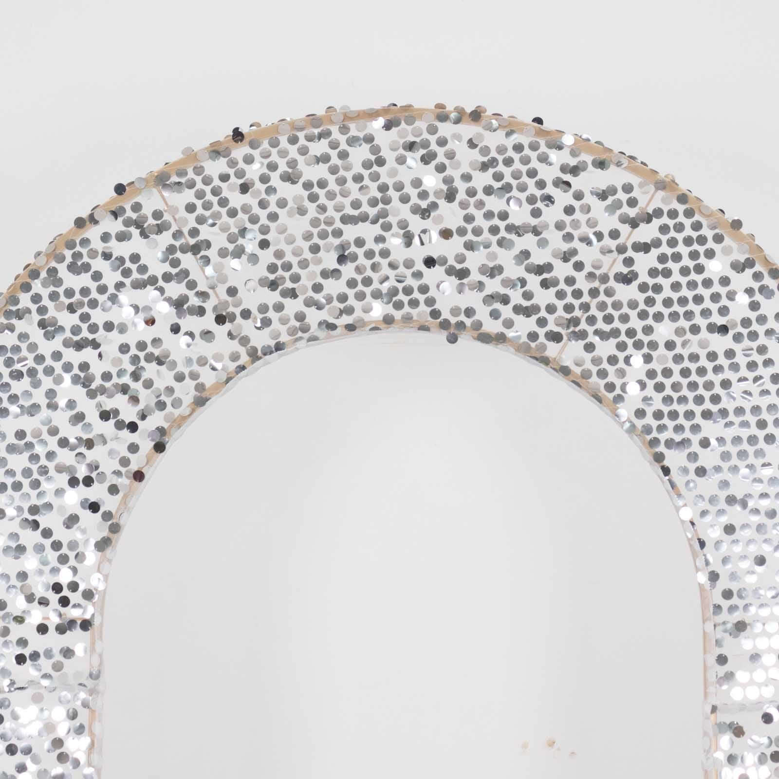 8ft Silver Big Payette Sequin Open Arch Wedding Arch Cover, Sparkly U - Shaped Fitted Backdrop Slipcover - Bell Racket Store