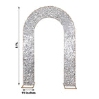 8ft Silver Big Payette Sequin Open Arch Wedding Arch Cover, Sparkly U - Shaped Fitted Backdrop Slipcover - Bell Racket Store