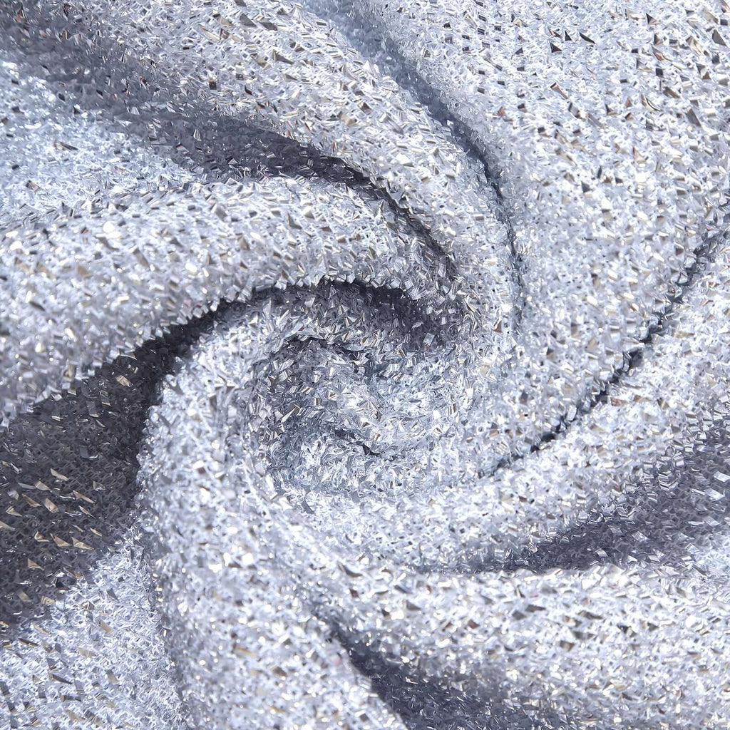 8ft Silver Spandex Fitted U - Shaped Wedding Arch Cover With Shimmer Tinsel Finish, Double - Sided Open Arch Backdrop Slipcover - Bell Racket Store