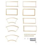 8ft Tall Gold Metal Round Top Double Arch Wedding Arbor Ceremony Stand, Flower Balloon Frame Backdrop Stand - Bell Racket Store