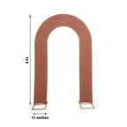8ft Terracotta (Rust) Spandex Fitted Open Arch Wedding Arch Cover, Double - Sided U - Shaped Backdrop Slipcover - Bell Racket Store