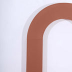8ft Terracotta (Rust) Spandex Fitted Open Arch Wedding Arch Cover, Double - Sided U - Shaped Backdrop Slipcover - Bell Racket Store