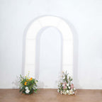 8ft White Spandex Fitted Open Arch Wedding Arch Cover, Double - Sided U - Shaped Backdrop Slipcover - Bell Racket Store