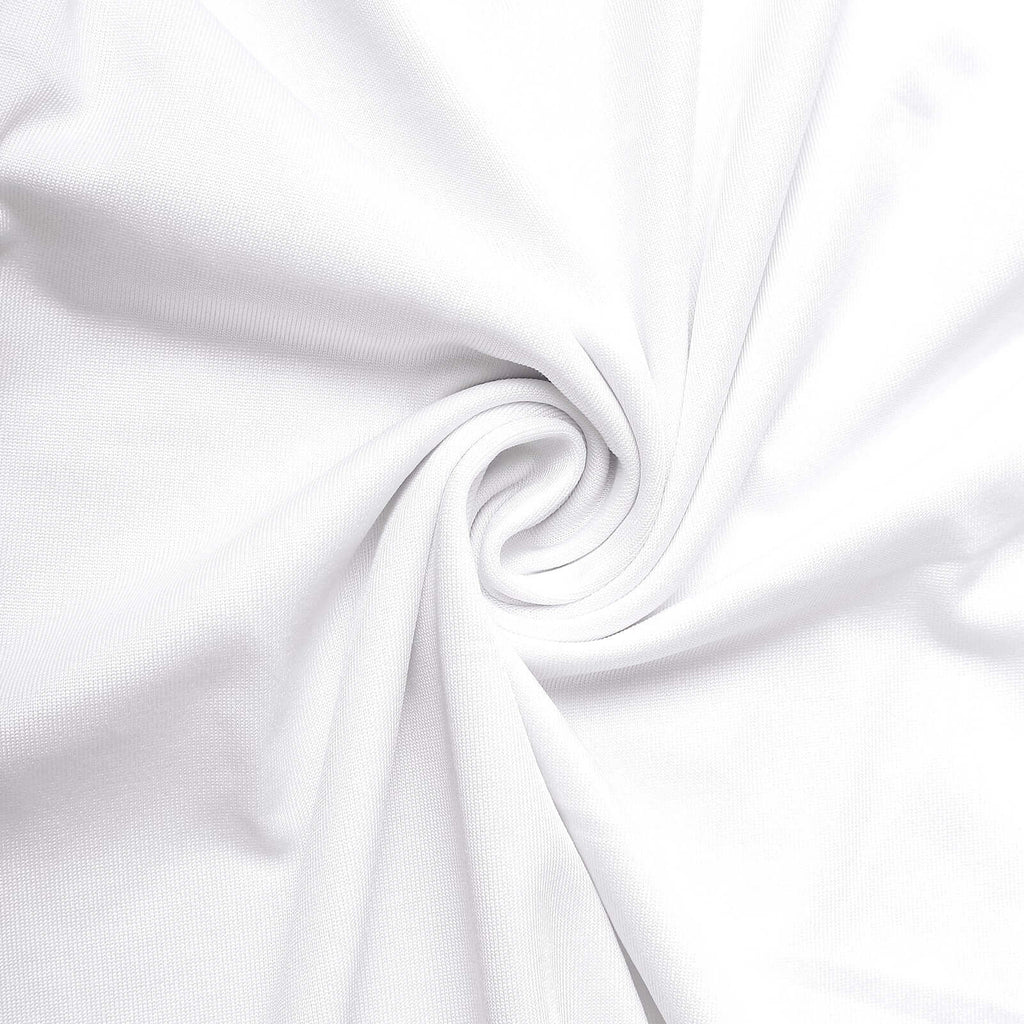 8ft White Spandex Fitted Open Arch Wedding Arch Cover, Double - Sided U - Shaped Backdrop Slipcover - Bell Racket Store