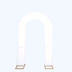 8ft White Spandex Fitted Open Arch Wedding Arch Cover, Double - Sided U - Shaped Backdrop Slipcover - Bell Racket Store